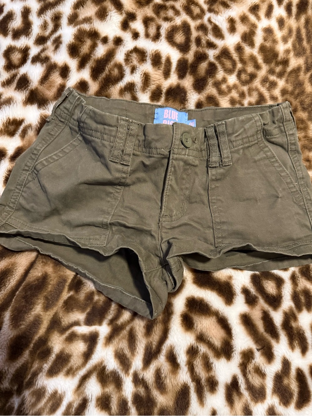 High-Waist Olive Utility Shorts